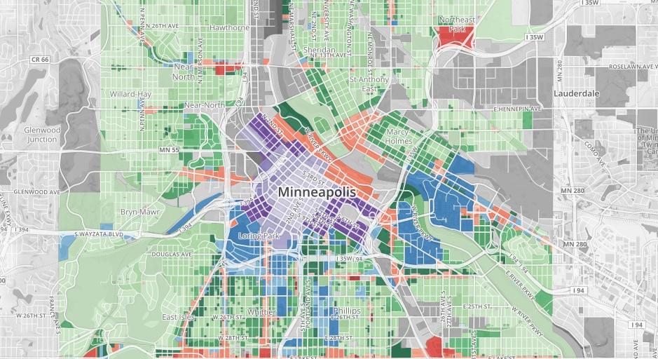 Screenshot of Minneapolis zoning